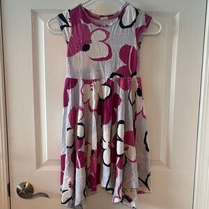 Gymboree Cotton Floral Pink and White Kids Twirl Dress